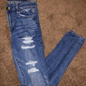 American Eagle High Waisted Ripped Jeans